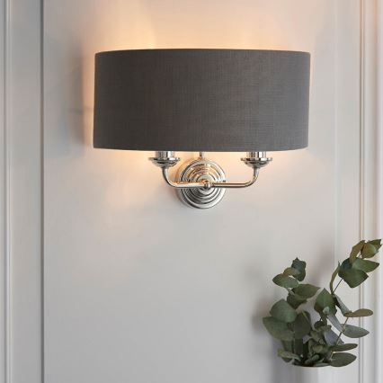 Endon 94406 - Wall light HIGHCLERE 2xE14/40W/230V dark grey/shiny chrome