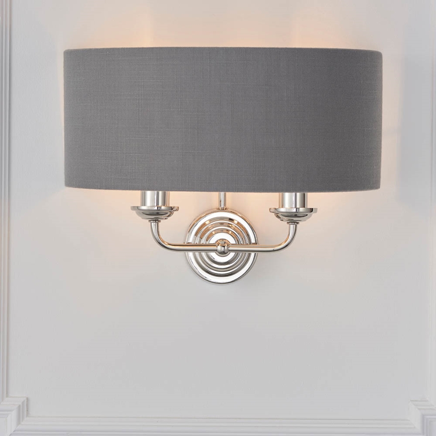 Endon 94406 - Wall light HIGHCLERE 2xE14/40W/230V dark grey/shiny chrome