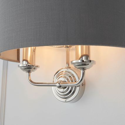Endon 94406 - Wall light HIGHCLERE 2xE14/40W/230V dark grey/shiny chrome