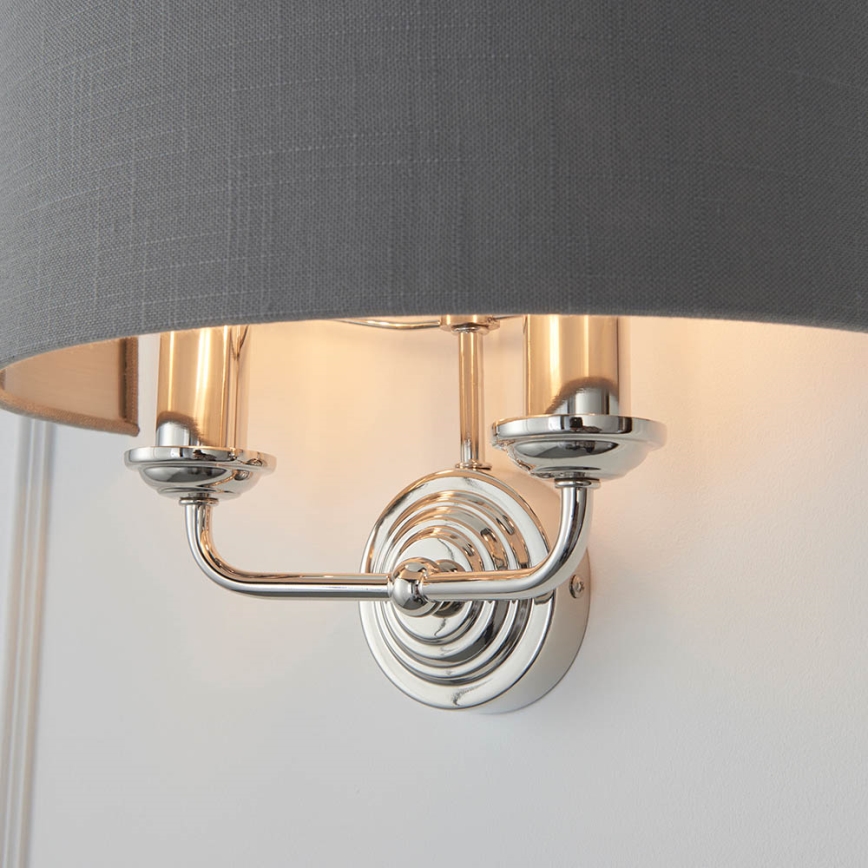 Endon 94406 - Wall light HIGHCLERE 2xE14/40W/230V dark grey/shiny chrome
