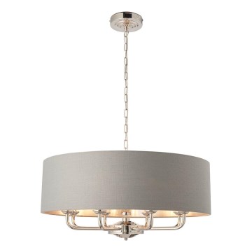 Endon 94415 - Chandelier on a chain HIGHCLERE 8xE14/40W/230V grey/shiny chrome d. 70 cm
