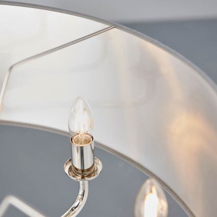 Endon 94415 - Chandelier on a chain HIGHCLERE 8xE14/40W/230V grey/shiny chrome d. 70 cm