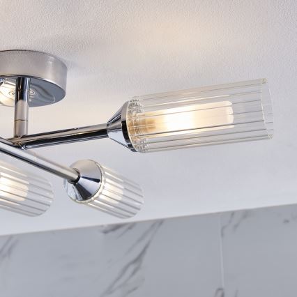 Endon 95045 - Bathroom surface-mounted chandelier NATORI 6xG9/3W/230V IP44 shiny chrome