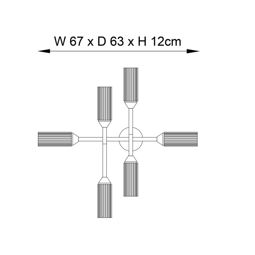 Endon 95045 - Bathroom surface-mounted chandelier NATORI 6xG9/3W/230V IP44 shiny chrome