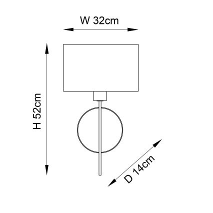 Endon 95210 - Wall light 1xE27/10W/230V grey/brass