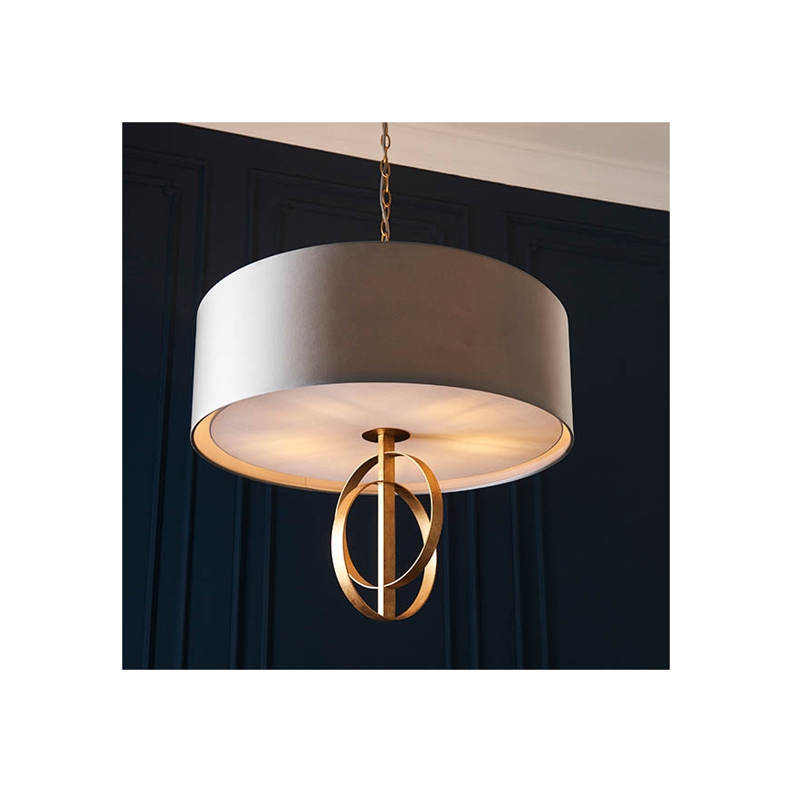 Endon 95211 - Chain-hung chandelier 5×E27/10W/230V, Ø 70 cm, grey/brass