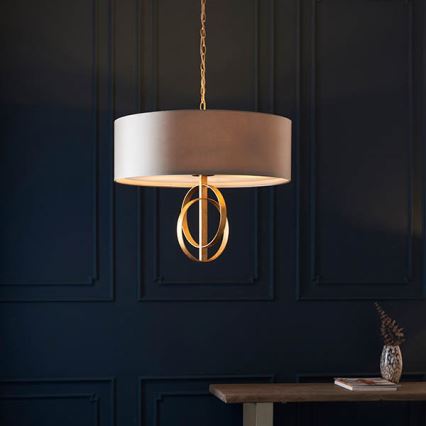 Endon 95211 - Chain-hung chandelier 5×E27/10W/230V, Ø 70 cm, grey/brass