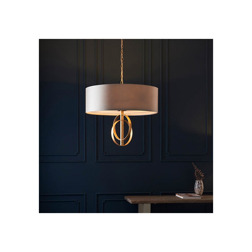 Endon 95211 - Chain-hung chandelier 5×E27/10W/230V, Ø 70 cm, grey/brass