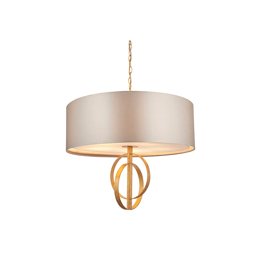 Endon 95211 - Chain-hung chandelier 5×E27/10W/230V, Ø 70 cm, grey/brass