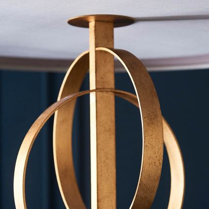 Endon 95211 - Chain-hung chandelier 5×E27/10W/230V, Ø 70 cm, grey/brass