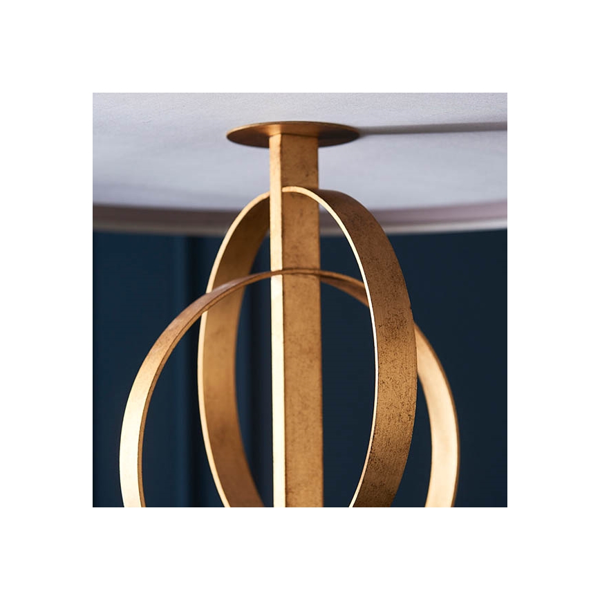 Endon 95211 - Chain-hung chandelier 5×E27/10W/230V, Ø 70 cm, grey/brass