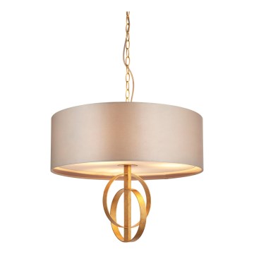Endon 95212 - 3-Light Chain Chandelier, 3x E27/10W/230V, Ø 60 cm, Grey/Brass