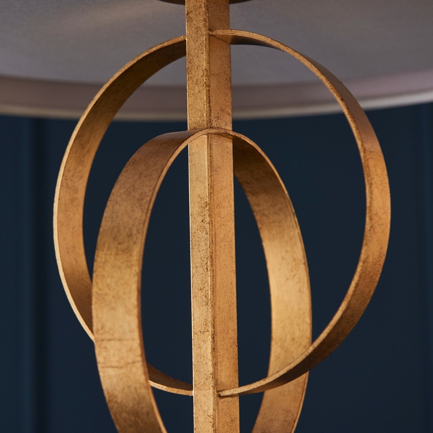 Endon 95212 - 3-Light Chain Chandelier, 3x E27/10W/230V, Ø 60 cm, Grey/Brass