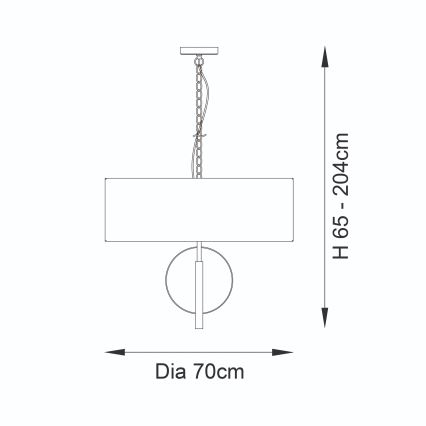 Endon 95215 - Chain-hung chandelier 5xE27/10W/230V Ø 70 cm grey