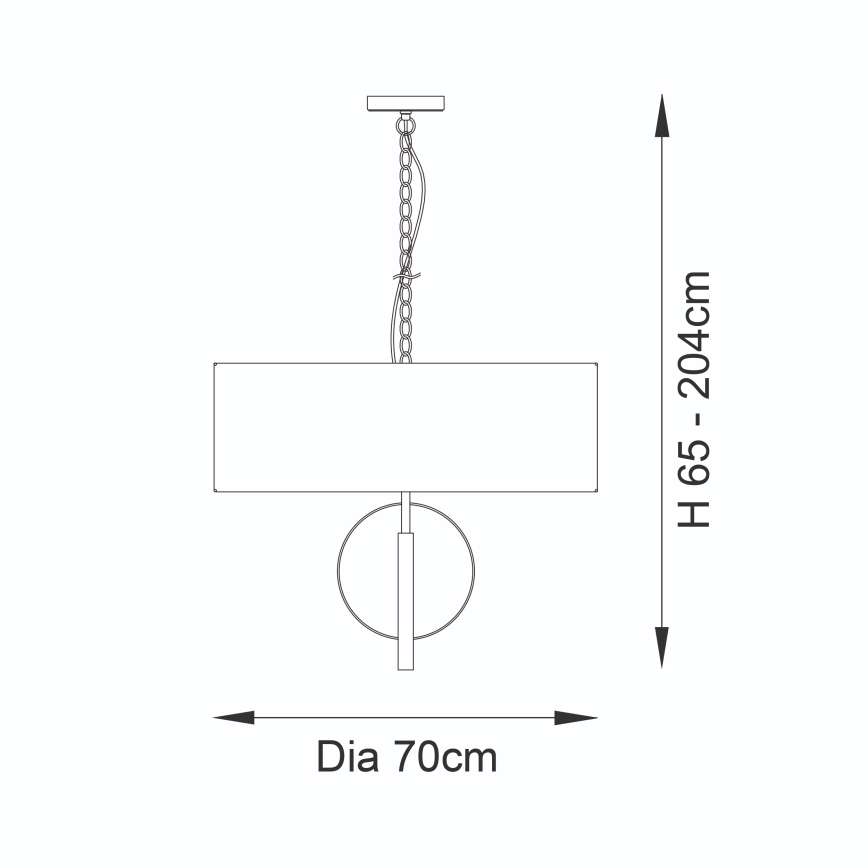 Endon 95215 - Chain-hung chandelier 5xE27/10W/230V Ø 70 cm grey