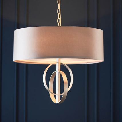 Endon 95216 - Chain-hung chandelier 3xE27/10W/230V dia. 60 cm grey