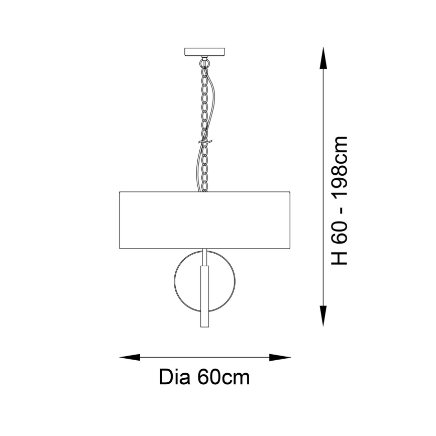 Endon 95216 - Chain-hung chandelier 3xE27/10W/230V dia. 60 cm grey