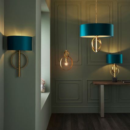 Endon 95218 - Wall lamp 1xE27/10W/230V blue/brass