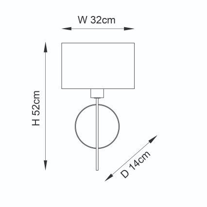 Endon 95218 - Wall lamp 1xE27/10W/230V blue/brass