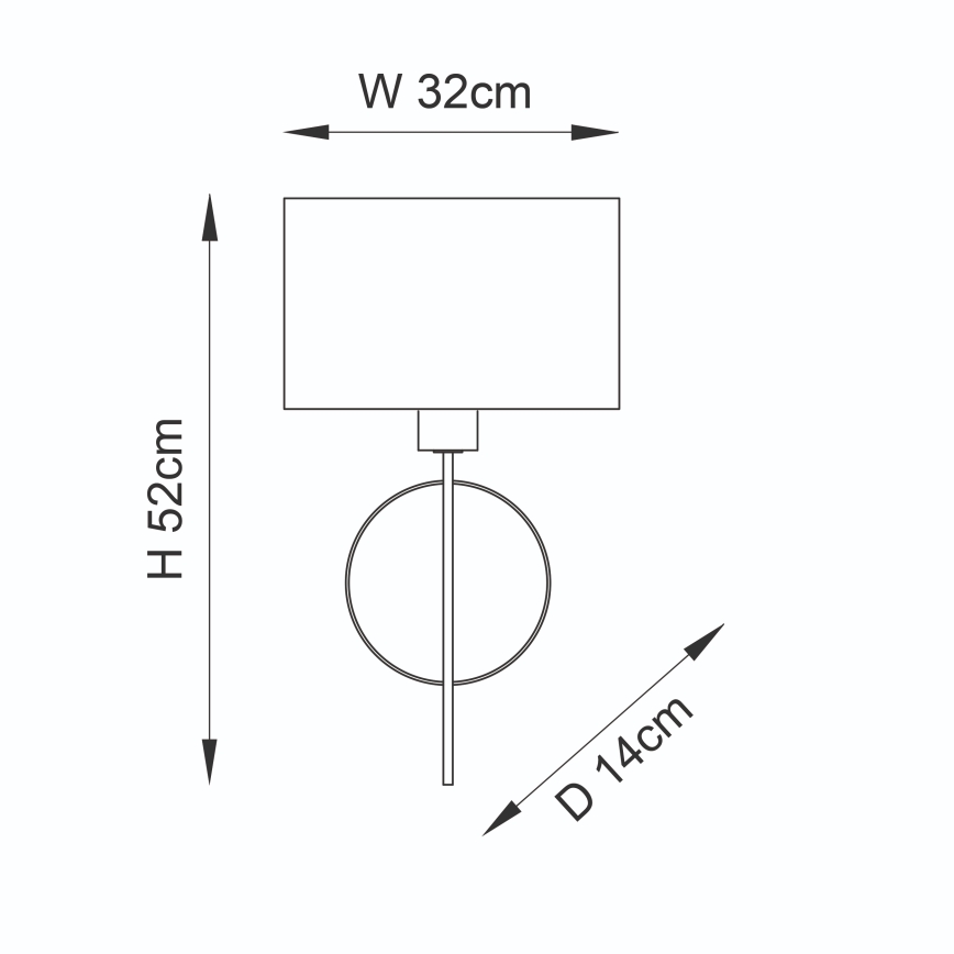 Endon 95218 - Wall lamp 1xE27/10W/230V blue/brass