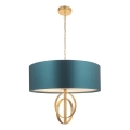 Endon 95219 - Chain-hung chandelier 5xE27/10W/230V Ø 70 cm blue/brass