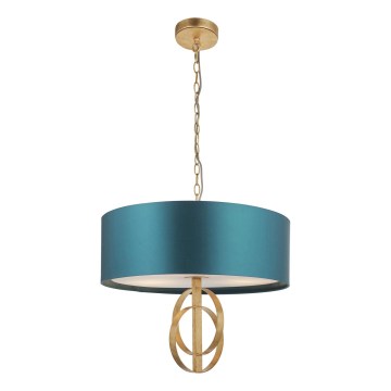 Endon 95220 - Chain-hung chandelier 3x E27/10W/230V Ø 60 cm blue/brass