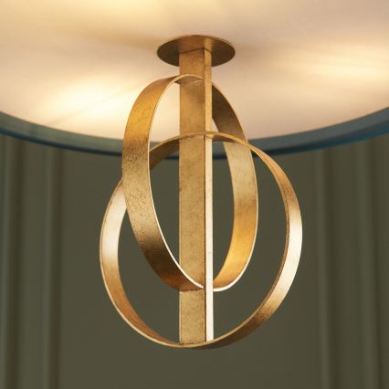 Endon 95220 - Chain-hung chandelier 3x E27/10W/230V Ø 60 cm blue/brass