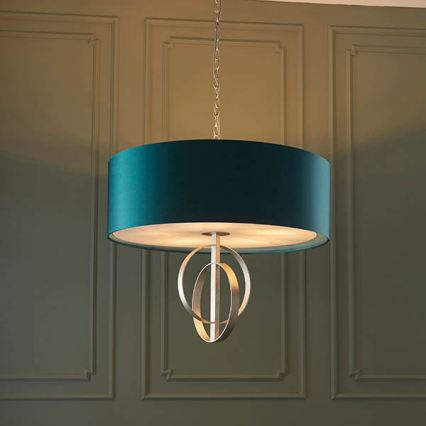 Endon 95223 - Chain-suspended chandelier 5xE27/10W/230V dia. 70 cm blue/grey