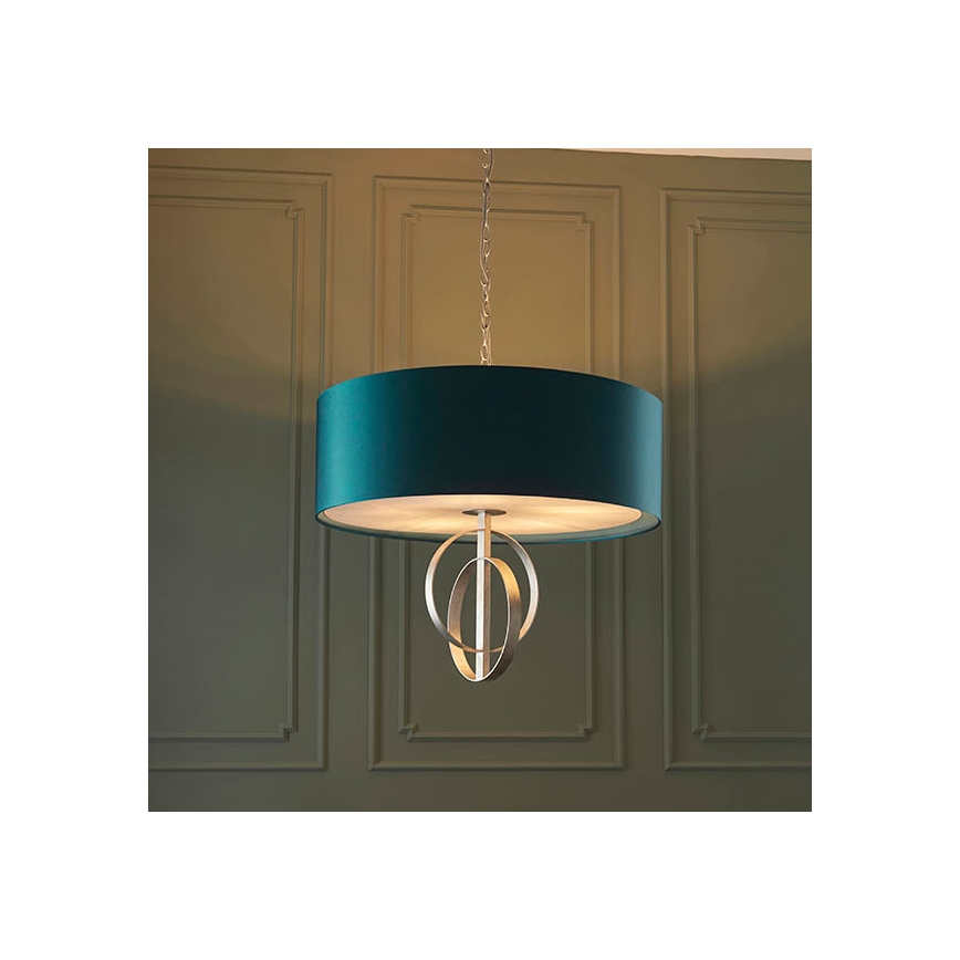 Endon 95223 - Chain-suspended chandelier 5xE27/10W/230V dia. 70 cm blue/grey