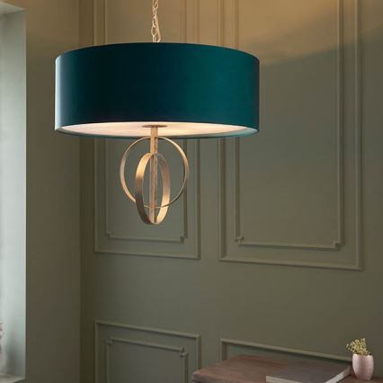 Endon 95223 - Chain-suspended chandelier 5xE27/10W/230V dia. 70 cm blue/grey