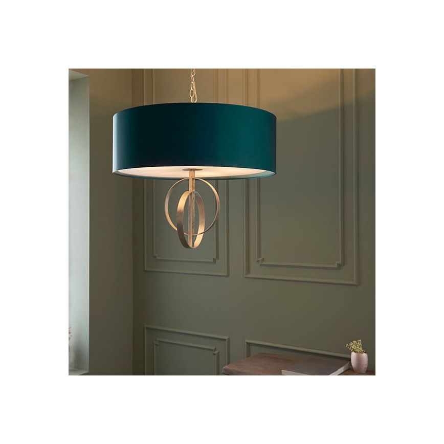 Endon 95223 - Chain-suspended chandelier 5xE27/10W/230V dia. 70 cm blue/grey