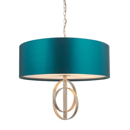 Endon 95223 - Chain-suspended chandelier 5xE27/10W/230V dia. 70 cm blue/grey