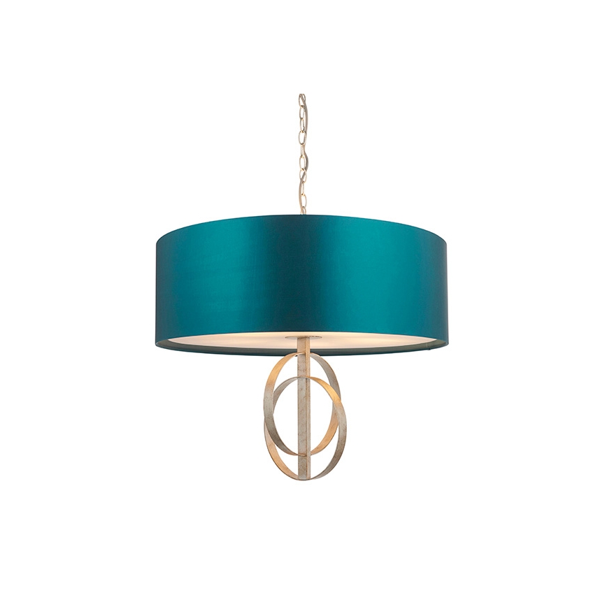 Endon 95223 - Chain-suspended chandelier 5xE27/10W/230V dia. 70 cm blue/grey