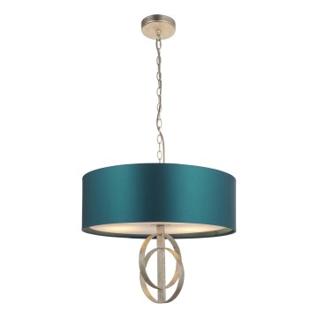 Endon 95224 - Chain-suspended chandelier 3x E27/10W/230V Ø 60 cm Blue/Grey
