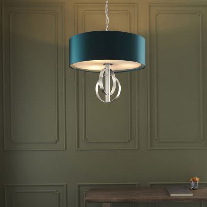 Endon 95224 - Chain-suspended chandelier 3x E27/10W/230V Ø 60 cm Blue/Grey