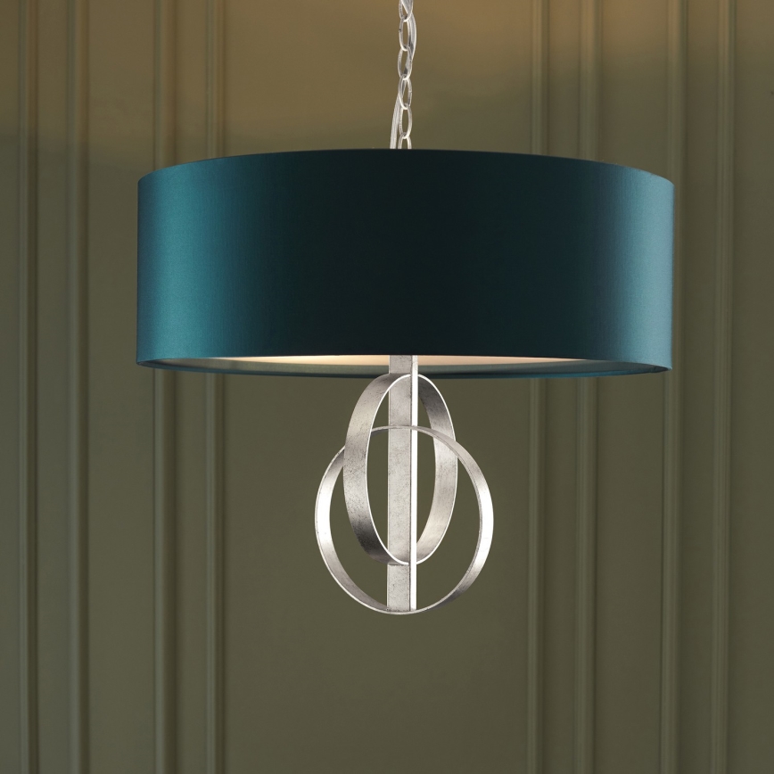 Endon 95224 - Chain-suspended chandelier 3x E27/10W/230V Ø 60 cm Blue/Grey