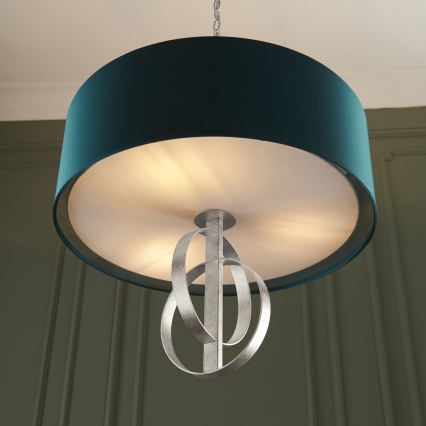 Endon 95224 - Chain-suspended chandelier 3x E27/10W/230V Ø 60 cm Blue/Grey