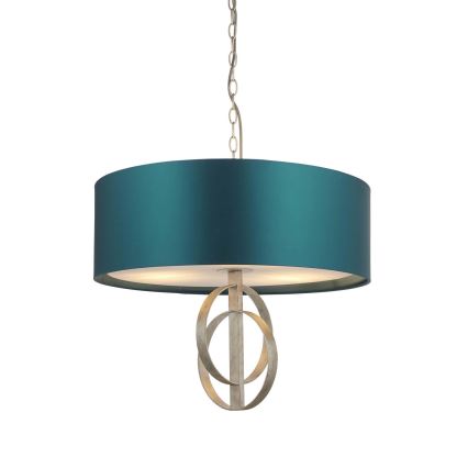 Endon 95224 - Chain-suspended chandelier 3x E27/10W/230V Ø 60 cm Blue/Grey