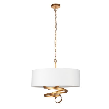 Endon 95268 - Chain-hung chandelier 3xE14/6W/230V Ø 60 cm white/brass