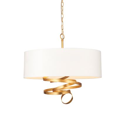 Endon 95268 - Chain-hung chandelier 3xE14/6W/230V Ø 60 cm white/brass
