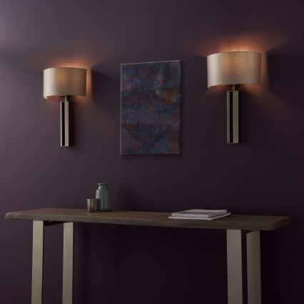 Endon 95449 - Wall lamp 1xE27/10W/230V beige/matte chrome