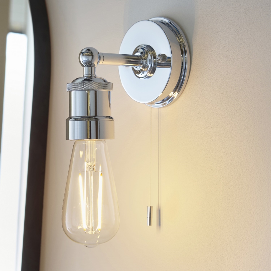 Endon 95505 - MILLER Bathroom Wall Light 1xE27/6W/230V IP44 Polished Chrome