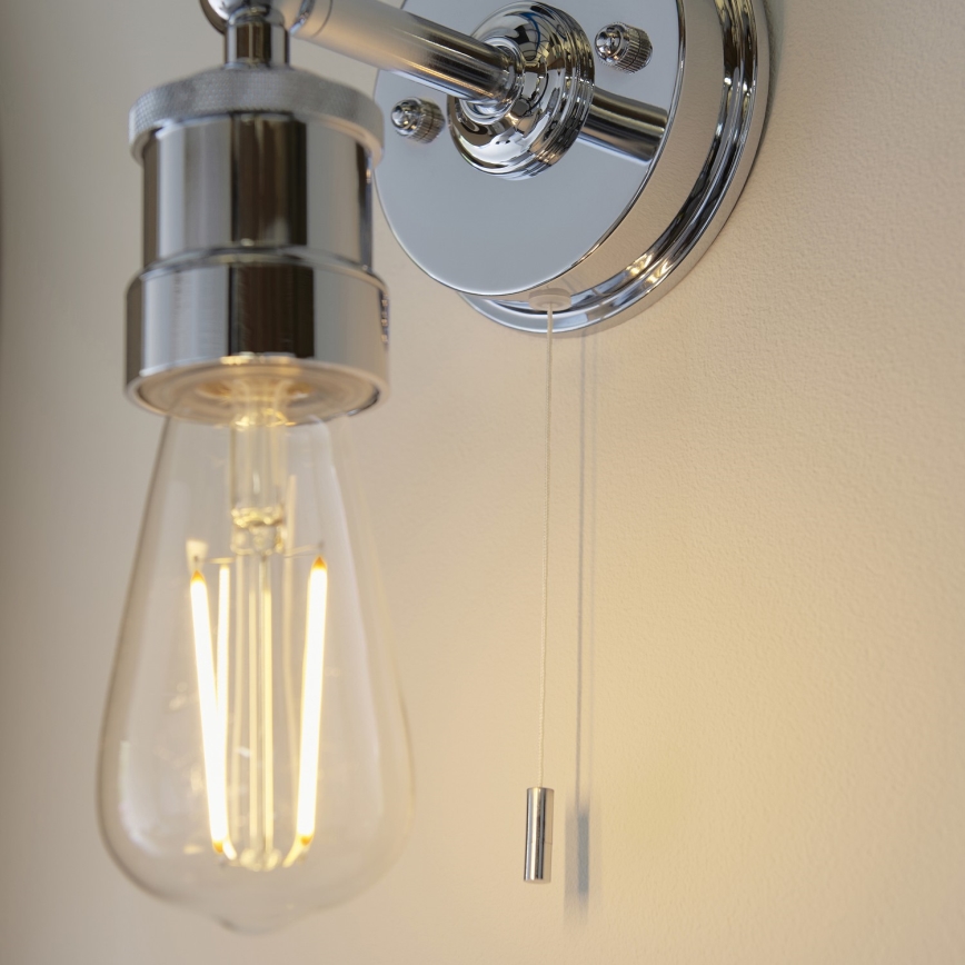 Endon 95505 - MILLER Bathroom Wall Light 1xE27/6W/230V IP44 Polished Chrome