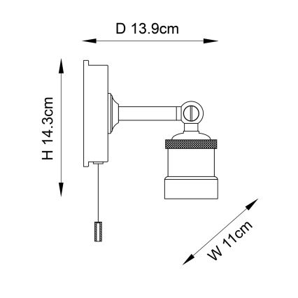 Endon 95505 - MILLER Bathroom Wall Light 1xE27/6W/230V IP44 Polished Chrome