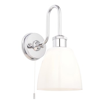 Endon 95506 - PIPER Bathroom Wall Light 1xE27/10W/230V IP44 Glossy Chrome/White