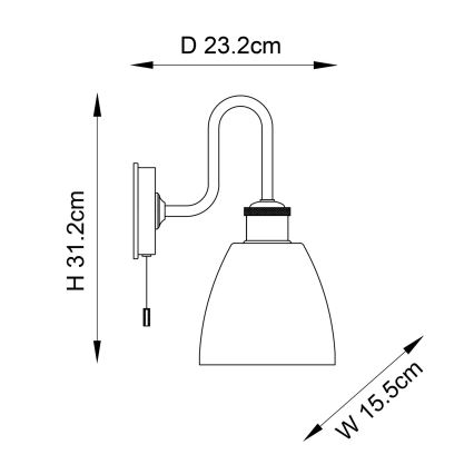 Endon 95506 - Bathroom wall light PIPER 1xE27/10W/230V IP44 polished chrome