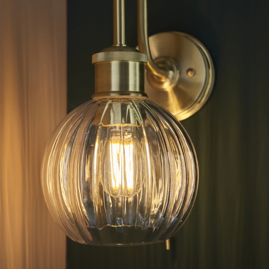 Endon 95507 - Bathroom wall light KENDALL 1xE27/10W/230V IP44 brass