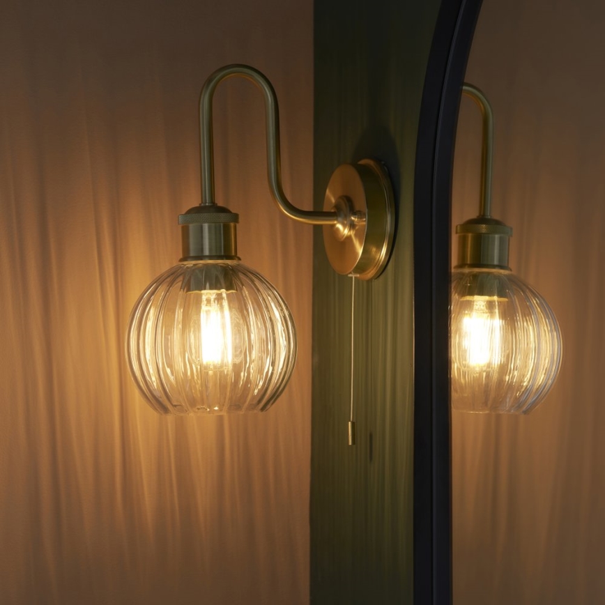 Endon 95507 - Bathroom wall light KENDALL 1xE27/10W/230V IP44 brass