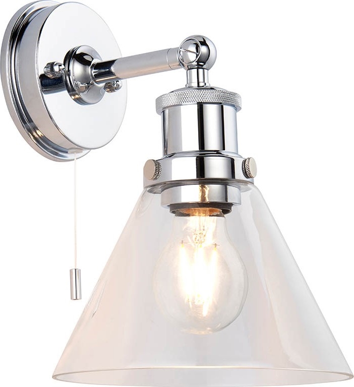 Endon 95513- Bathroom wall-mounted spotlight TOULON 1xE27/10W/230V IP44 polished chrome