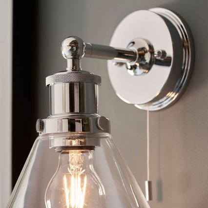 Endon 95513- Bathroom wall-mounted spotlight TOULON 1xE27/10W/230V IP44 polished chrome